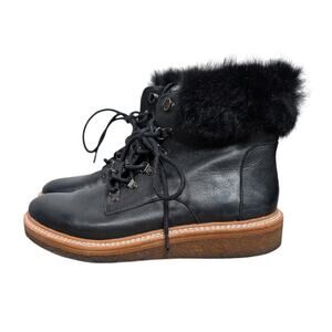 Botkier Leather Boot Womens 6 Winter Gum Sole Rabbit Quiet Luxury Anthropologie